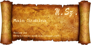 Main Szabina névjegykártya